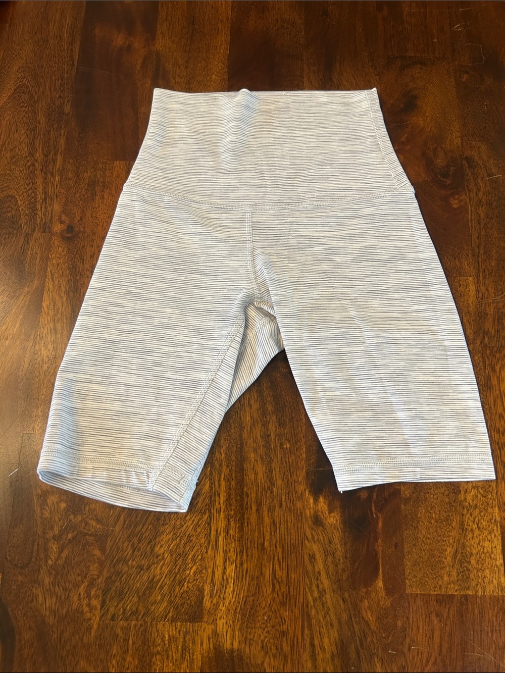 lululemon athletica High-Rise Biker Shorts in Light Gray Stripe
